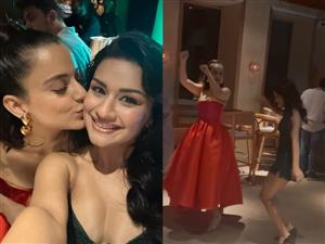 Kangana Ranaut dances with Avneet Kaur at ‘Tiku Weds Sheru’ success party